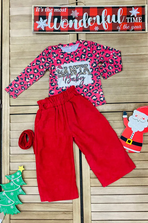 DLH2574 "Santa Baby" print long sleeve girls t-shirt