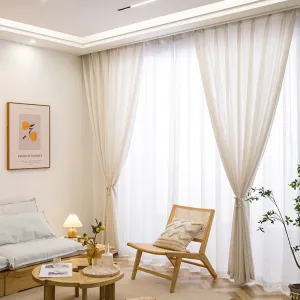 Estelle Linen Brown Japandi Light Filtering Custom Curtain
