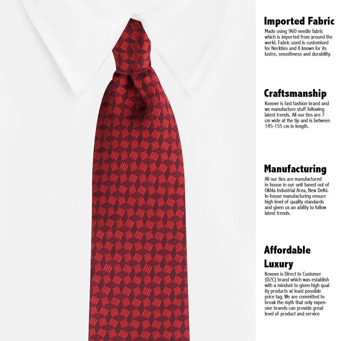 Kovove The Abstractzoid Red Necktie For Men