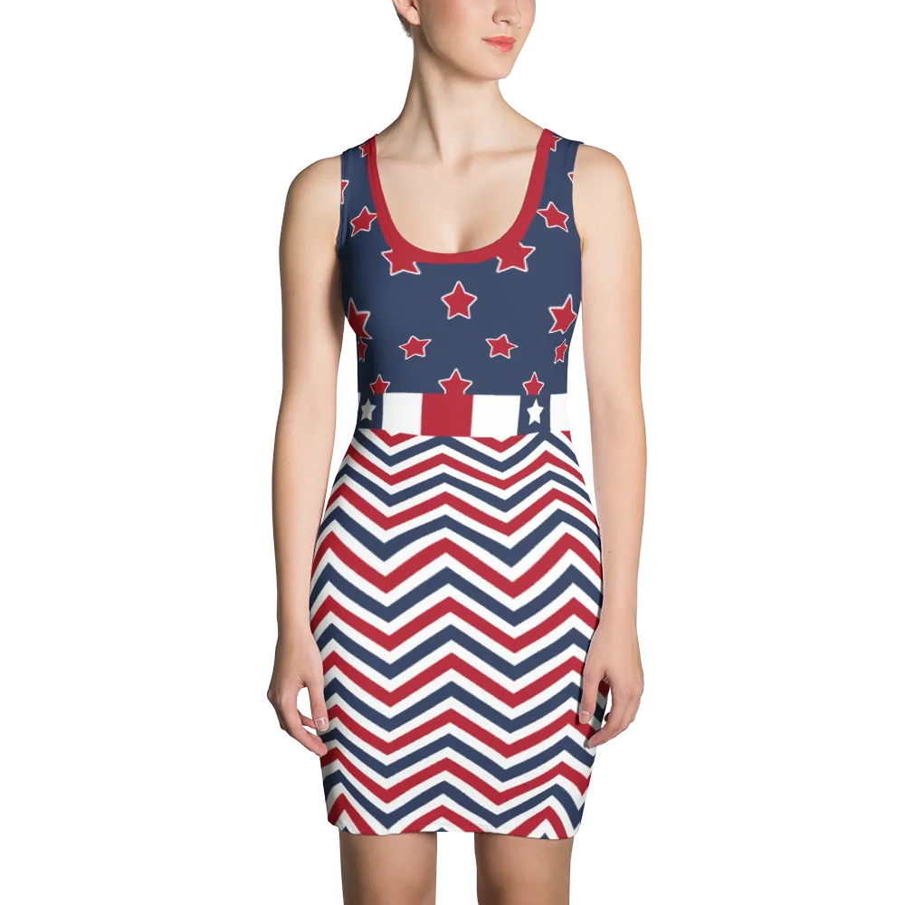 Make America Great Red Star Bodycon Dress