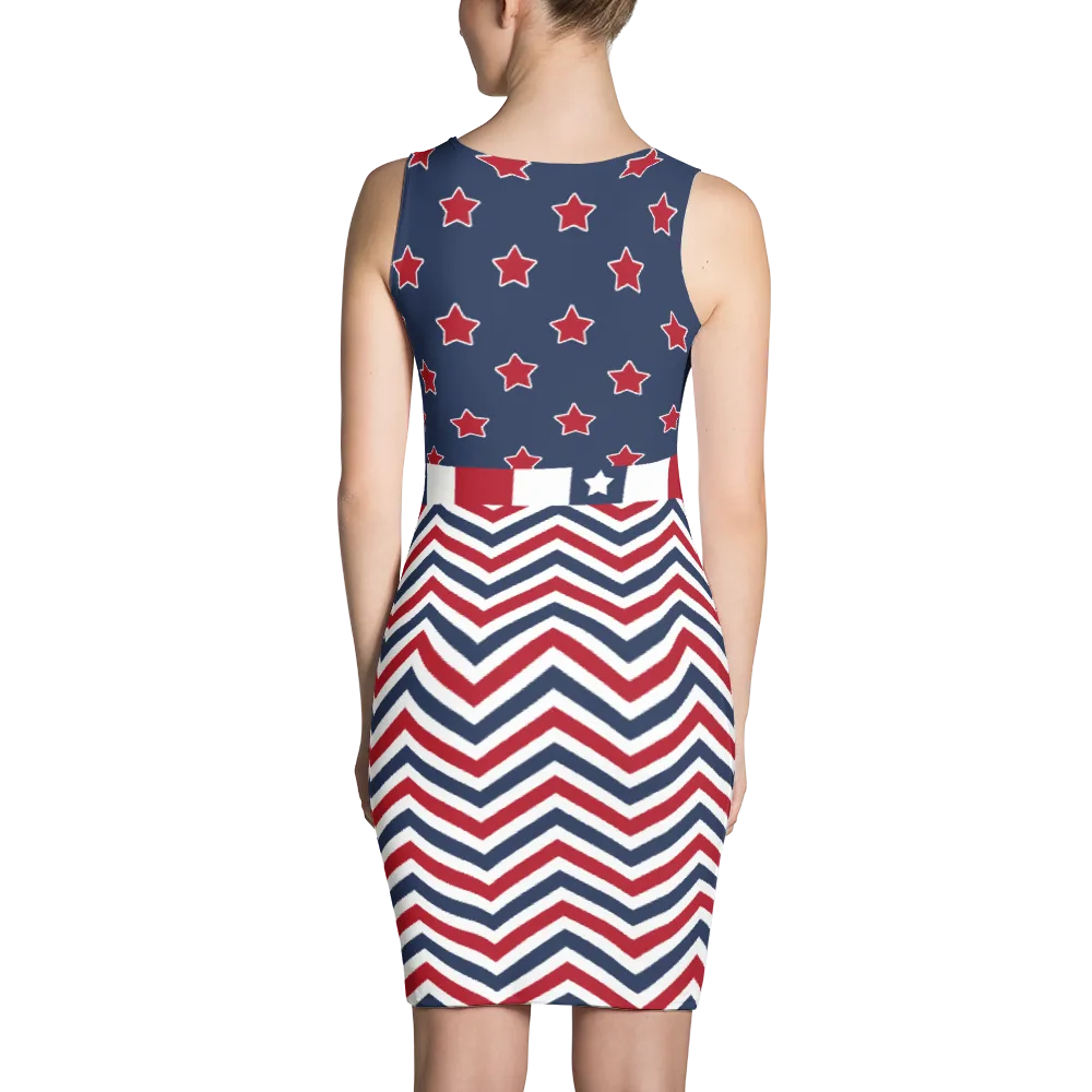 Make America Great Red Star Bodycon Dress