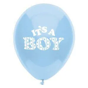 PartyMate - 12" It's A Boy! Latex Balloons - Sky Blue (8ct)