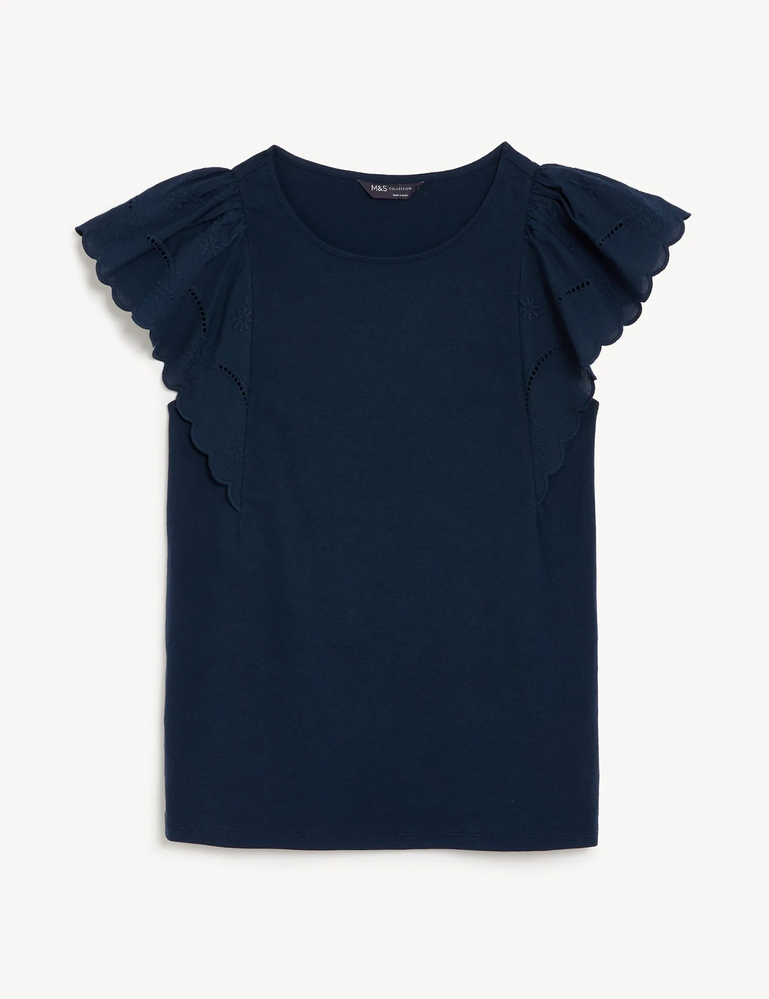 Pure Cotton Broderie Detail Top