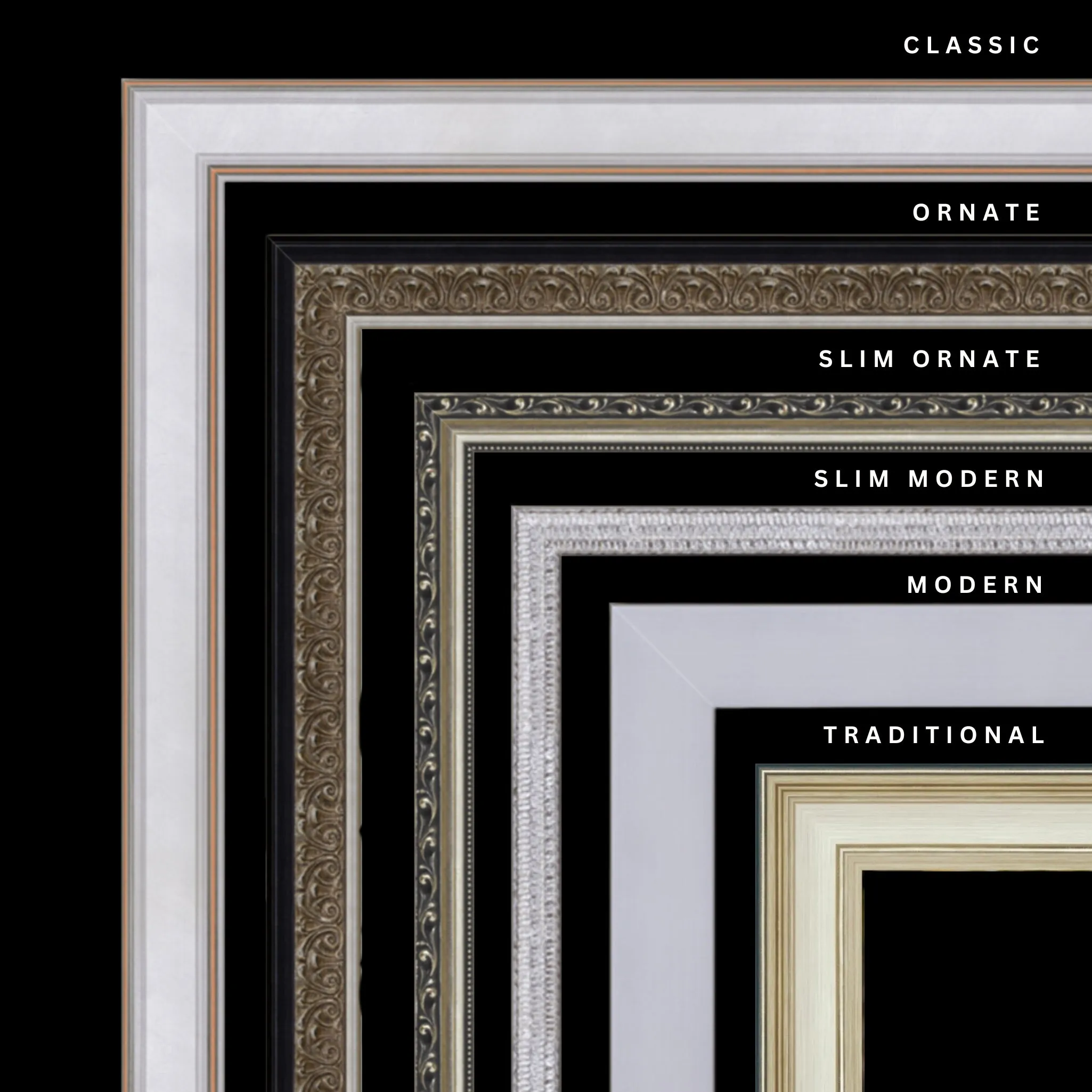 Silver 36x24 Picture Frame Ornate Traditional Classic Antique