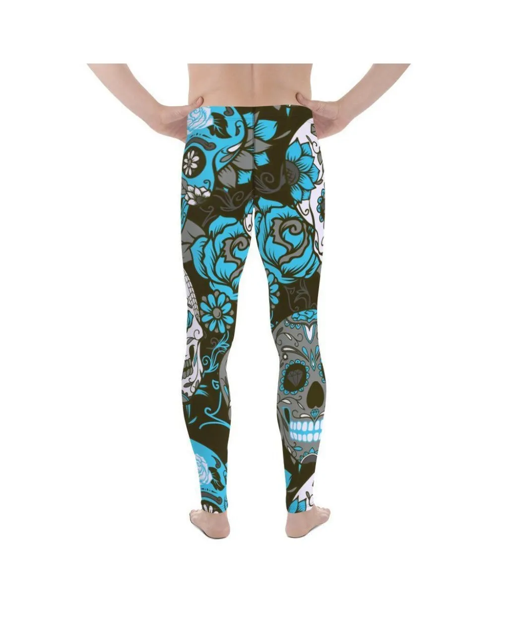 Sky Blue Sugar Skull  Meggings