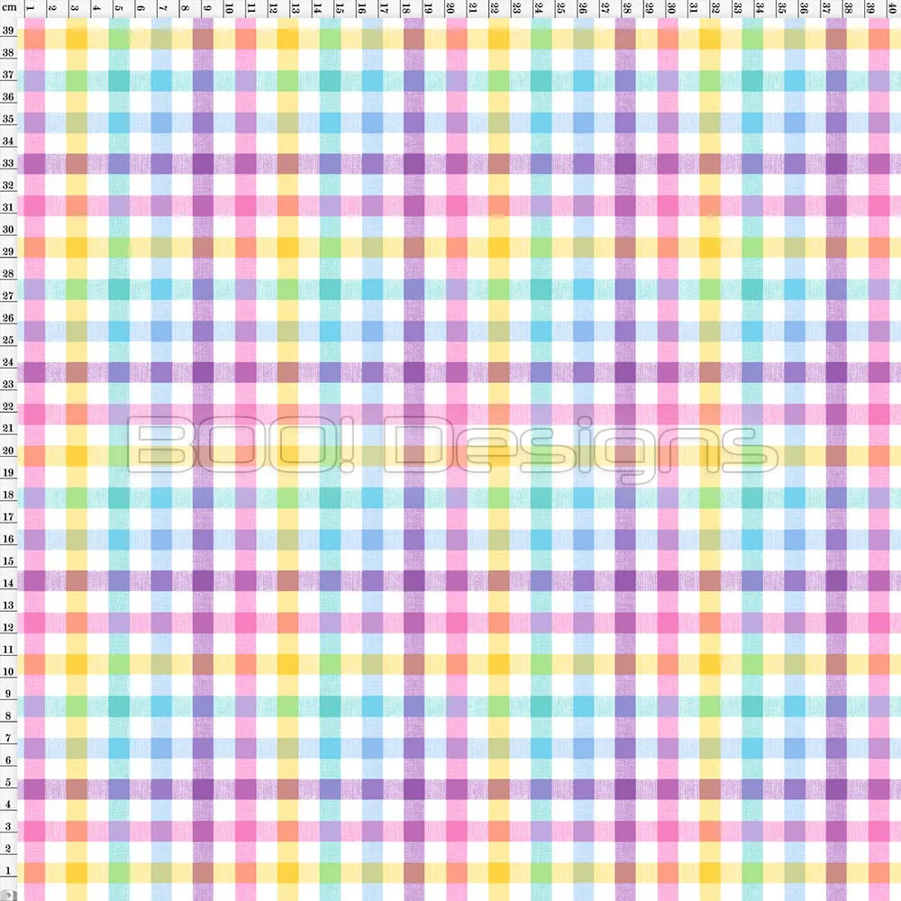 Spandex Gingham Pastel Rainbow