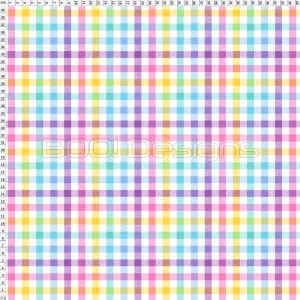 Spandex Gingham Pastel Rainbow