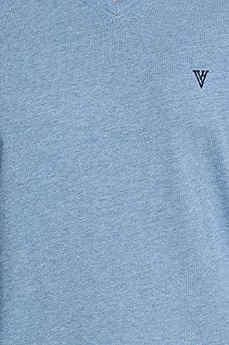 Van Heusen Athleisure Men T-Shirt - Cotton Rich - Smart Tech, Easy Stain Release, Anti Stat, Ultra Soft, Moisture Wicking_60001_Sky Melange_L