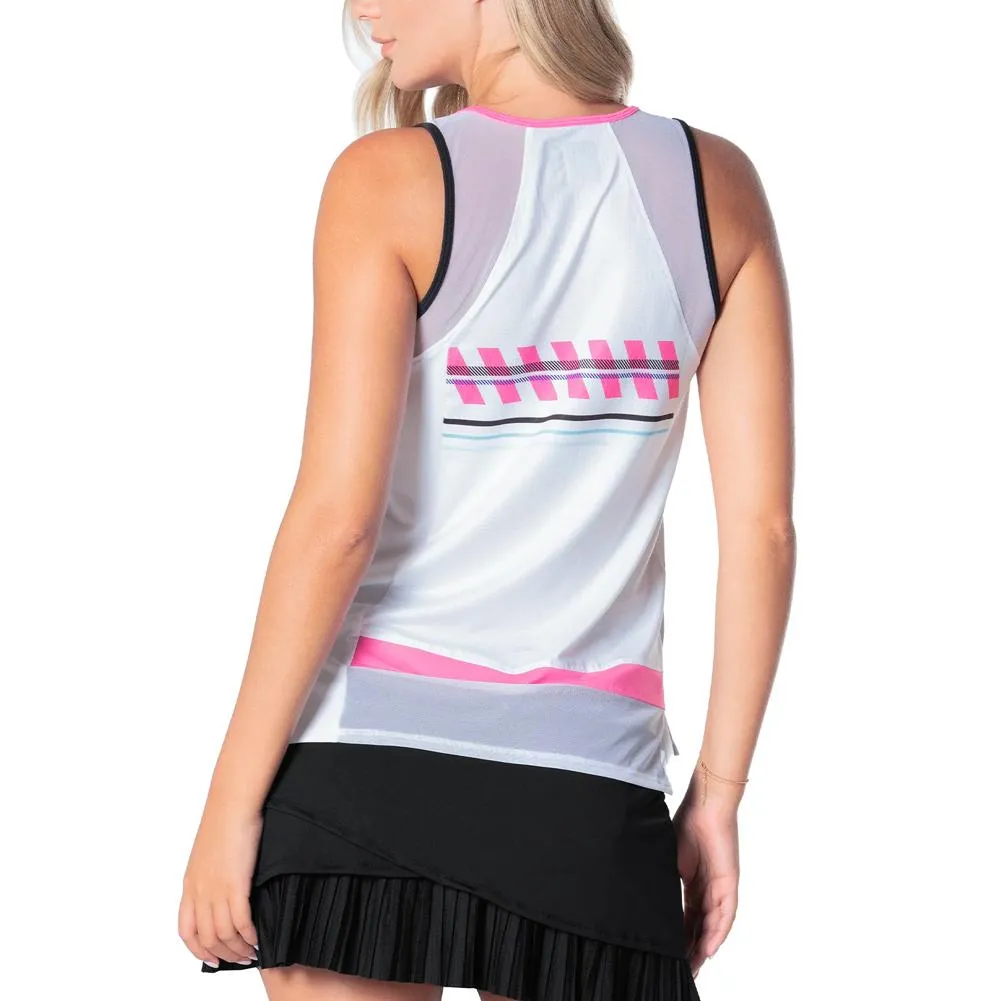 Women`s Hit The Line Tennis Tank White